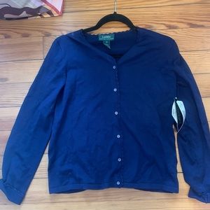NWT Ralph Lauren Silk Cardigan Navy M